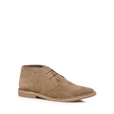 Taupe suede desert boots